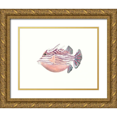 Watercolor Tropical Fish II Gold Ornate Wood Framed Art Print with Double Matting by McCavitt, Naomi