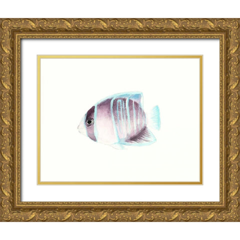 Watercolor Tropical Fish III Gold Ornate Wood Framed Art Print with Double Matting by McCavitt, Naomi