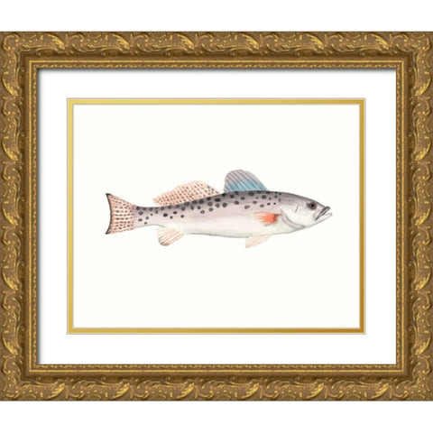 Watercolor Deep Sea Fish IV Gold Ornate Wood Framed Art Print with Double Matting by McCavitt, Naomi