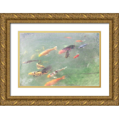 Koi Reflections I Gold Ornate Wood Framed Art Print with Double Matting by Ludwig, Alicia