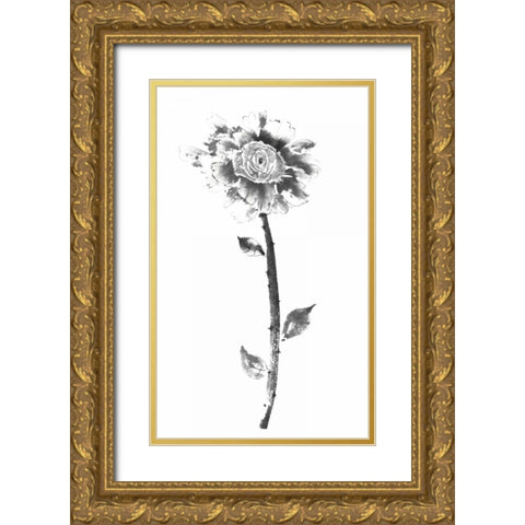 Ink Rose Gold Ornate Wood Framed Art Print with Double Matting by Rae, Nan