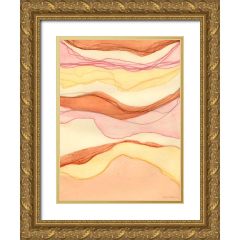 Canyon Cascade II Gold Ornate Wood Framed Art Print with Double Matting by Lam, Vanna