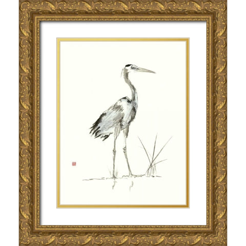 Evening Watch I Gold Ornate Wood Framed Art Print with Double Matting by Rae, Nan