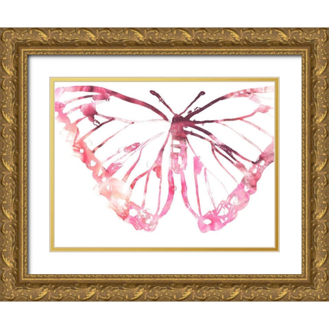 Butterfly Imprint VI Gold Ornate Wood Framed Art Print with Double Matting by Vess, June Erica