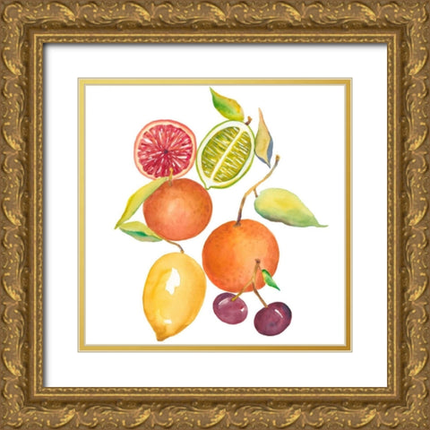Harvest Medley III Gold Ornate Wood Framed Art Print with Double Matting by Zarris, Chariklia