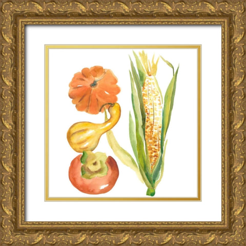 Harvest Medley V Gold Ornate Wood Framed Art Print with Double Matting by Zarris, Chariklia