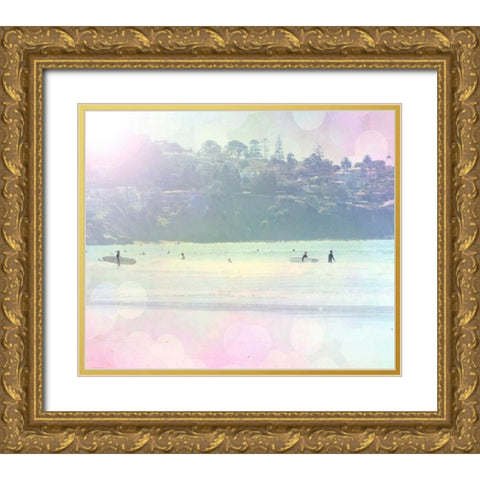 Surfin 3 Gold Ornate Wood Framed Art Print with Double Matting by Coomes, Sylvia