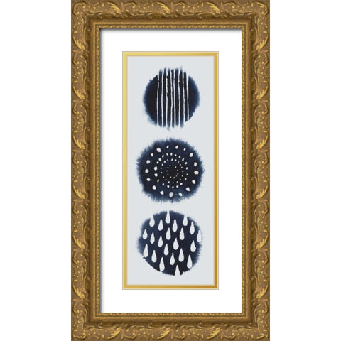 2-Up Circular Trilogy I Gold Ornate Wood Framed Art Print with Double Matting by Popp, Grace