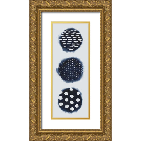 2-Up Circular Trilogy II Gold Ornate Wood Framed Art Print with Double Matting by Popp, Grace