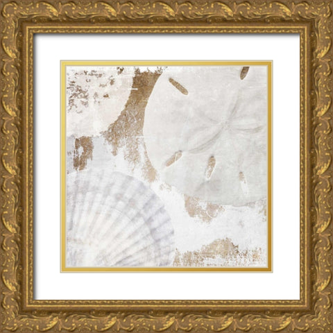 White Shells I Gold Ornate Wood Framed Art Print with Double Matting by Orlov, Irena
