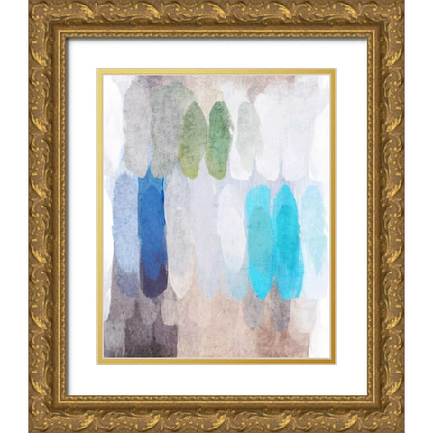 Abstract the Blues I Gold Ornate Wood Framed Art Print with Double Matting by Orlov, Irena