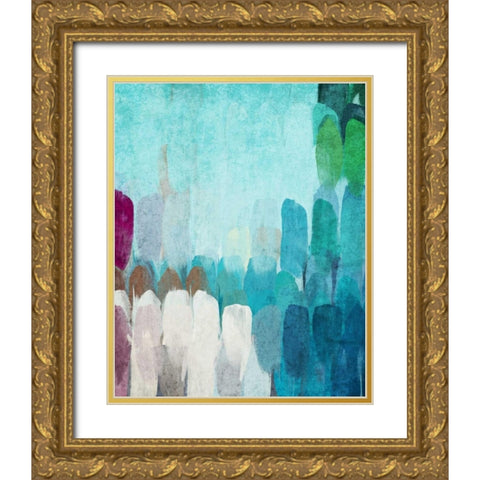 Abstract the Blues II Gold Ornate Wood Framed Art Print with Double Matting by Orlov, Irena
