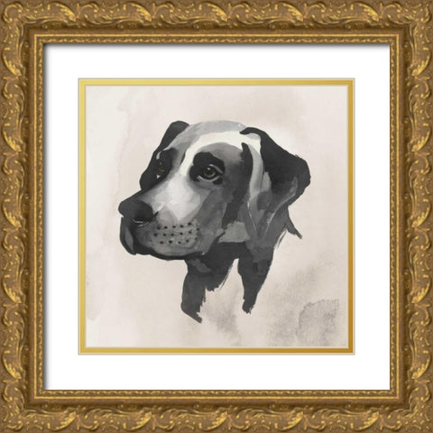 Inked Dogs I Gold Ornate Wood Framed Art Print with Double Matting by Popp, Grace