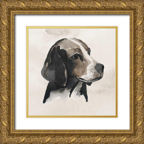 Inked Dogs II Gold Ornate Wood Framed Art Print with Double Matting by Popp, Grace
