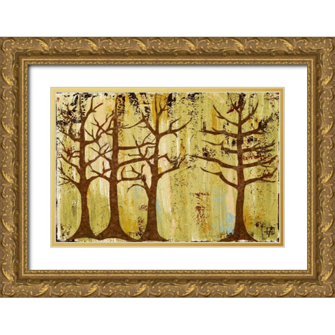 Early Spring Trees Gold Ornate Wood Framed Art Print with Double Matting by Avondet, Natalie