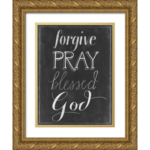 Chalkboard Faith II Gold Ornate Wood Framed Art Print with Double Matting by Popp, Grace