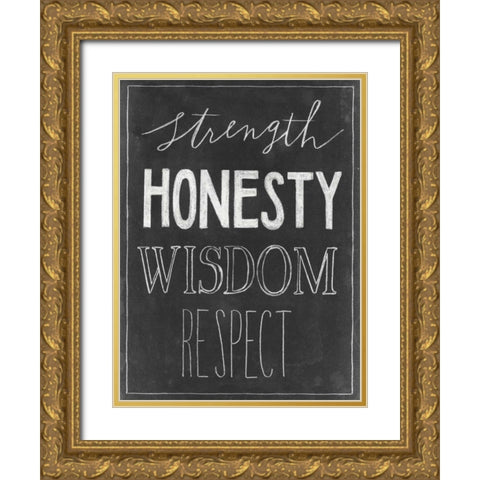 Chalkboard Faith III Gold Ornate Wood Framed Art Print with Double Matting by Popp, Grace