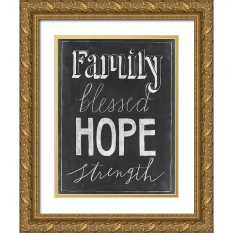 Chalkboard Faith IV Gold Ornate Wood Framed Art Print with Double Matting by Popp, Grace