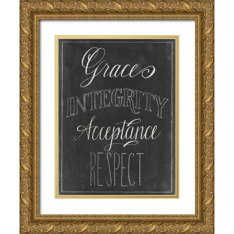 Chalkboard Faith V Gold Ornate Wood Framed Art Print with Double Matting by Popp, Grace
