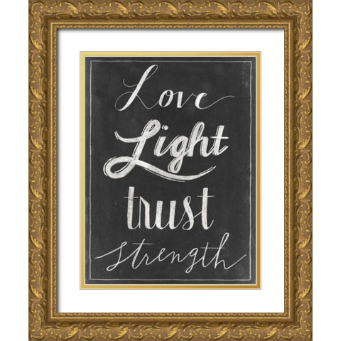 Chalkboard Faith VI Gold Ornate Wood Framed Art Print with Double Matting by Popp, Grace