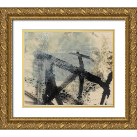 Sumi-e and Wax I Gold Ornate Wood Framed Art Print with Double Matting by Goldberger, Jennifer