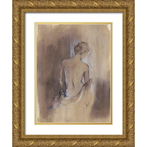 Contemporary Draped Figure II Gold Ornate Wood Framed Art Print with Double Matting by Harper, Ethan