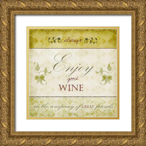 Wine Phrases VI Gold Ornate Wood Framed Art Print with Double Matting by Studio W