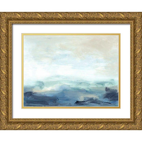 Bay Wave I Gold Ornate Wood Framed Art Print with Double Matting by Gordon, Sharon