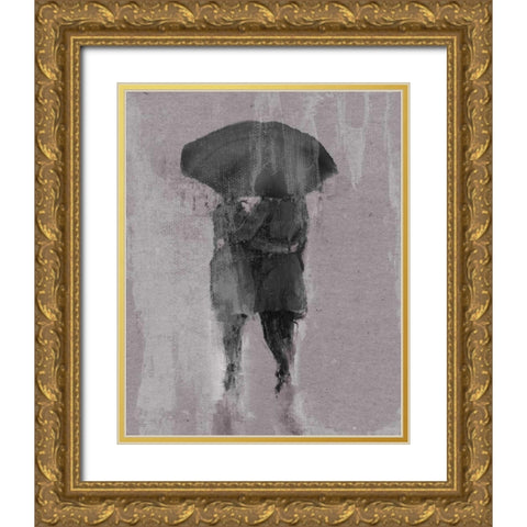 Rain Romance III Gold Ornate Wood Framed Art Print with Double Matting by Studio W