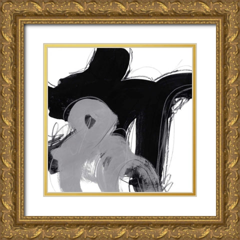 Monochrome III Gold Ornate Wood Framed Art Print with Double Matting by Vess, June Erica