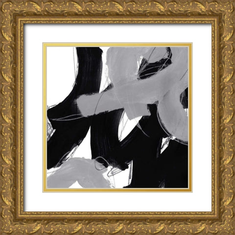 Monochrome IV Gold Ornate Wood Framed Art Print with Double Matting by Vess, June Erica