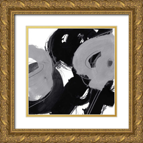 Monochrome V Gold Ornate Wood Framed Art Print with Double Matting by Vess, June Erica