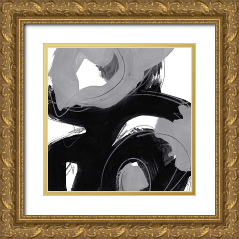 Monochrome VII Gold Ornate Wood Framed Art Print with Double Matting by Vess, June Erica