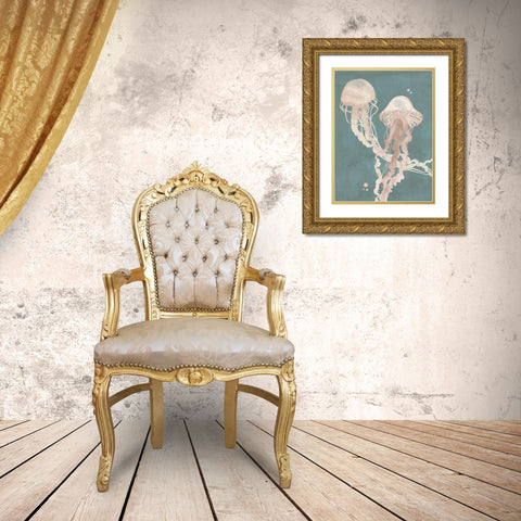 Jellyfish Dance I Gold Ornate Wood Framed Art Print with Double Matting by Popp, Grace