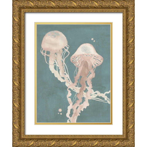 Jellyfish Dance I Gold Ornate Wood Framed Art Print with Double Matting by Popp, Grace