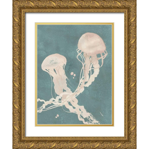 Jellyfish Dance II Gold Ornate Wood Framed Art Print with Double Matting by Popp, Grace
