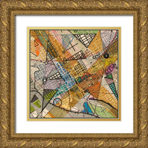 Modern Map of D.C. Gold Ornate Wood Framed Art Print with Double Matting by Galapon, Nikki