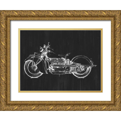 Motorcycle Graphic I Gold Ornate Wood Framed Art Print with Double Matting by Meagher, Megan