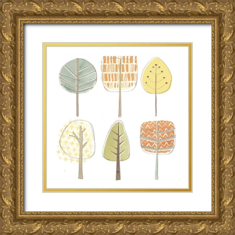 Pattern Grove II Gold Ornate Wood Framed Art Print with Double Matting by Vess, June Erica