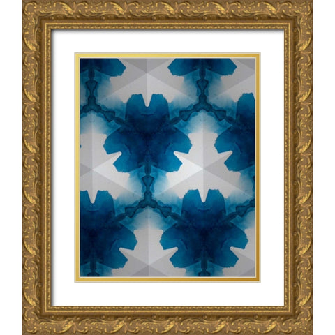 Sapphire Frost II Gold Ornate Wood Framed Art Print with Double Matting by Stramel, Renee W.