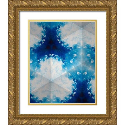 Sapphire Frost IV Gold Ornate Wood Framed Art Print with Double Matting by Stramel, Renee W.