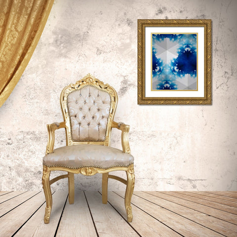 Sapphire Frost V Gold Ornate Wood Framed Art Print with Double Matting by Stramel, Renee W.