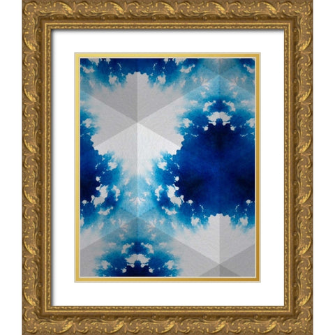 Sapphire Frost V Gold Ornate Wood Framed Art Print with Double Matting by Stramel, Renee W.