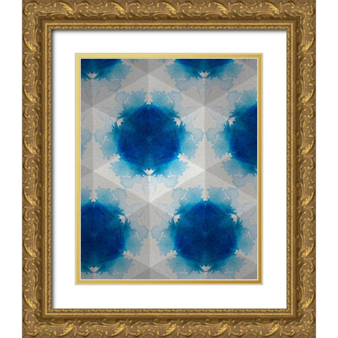 Sapphire Frost VI Gold Ornate Wood Framed Art Print with Double Matting by Stramel, Renee W.