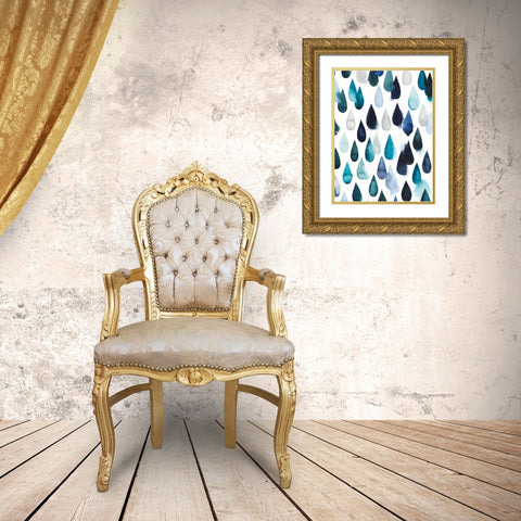 Water Drops II Gold Ornate Wood Framed Art Print with Double Matting by Popp, Grace
