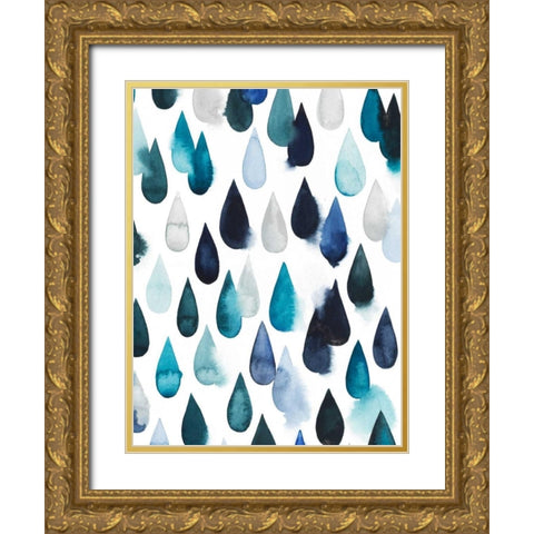 Water Drops II Gold Ornate Wood Framed Art Print with Double Matting by Popp, Grace