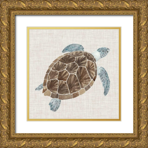 Sea Turtle I Gold Ornate Wood Framed Art Print with Double Matting by McCavitt, Naomi