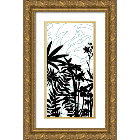 Rainforest Ferns I Gold Ornate Wood Framed Art Print with Double Matting by Fagalde, Jarman