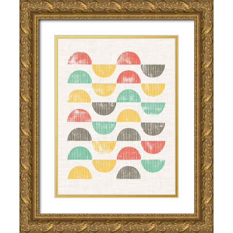 Mod Block Prints I Gold Ornate Wood Framed Art Print with Double Matting by Popp, Grace
