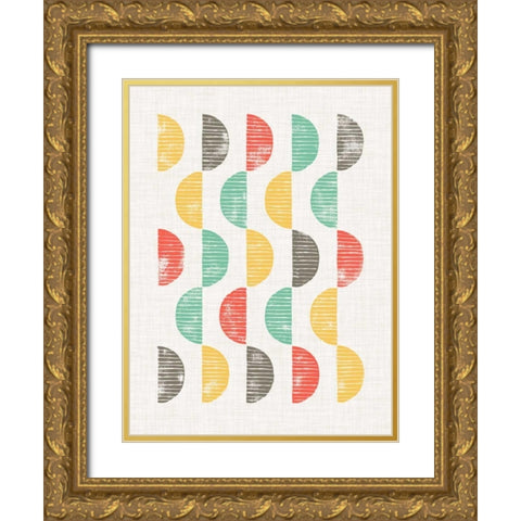 Mod Block Prints II Gold Ornate Wood Framed Art Print with Double Matting by Popp, Grace
